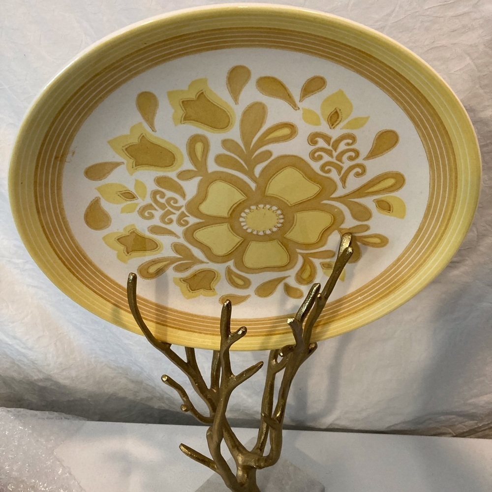 Royal Cavalier Ironstone Amalfi Coast Vibes  Yellow Damsel Pattern 11.5” Platter